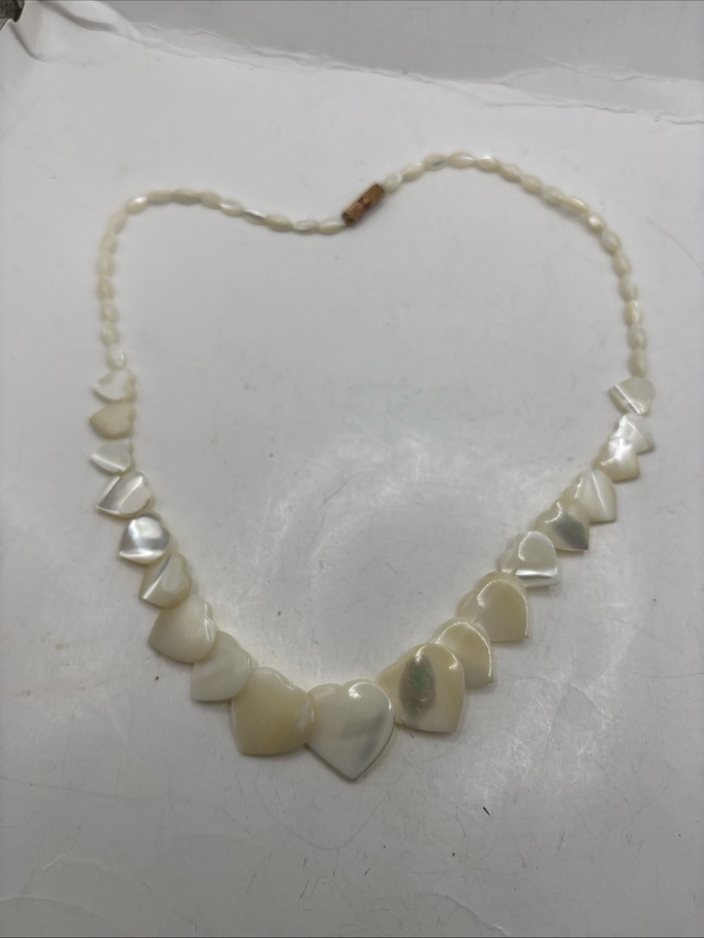 Vintage cared heart mother of pearl Necklace - Elegant Women’s Jewelry